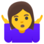 Woman shrugging Google Noto emoji