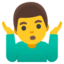 Man shrugging Google Noto emoji