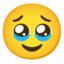 Face holding back tears Google Noto emoji