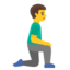 Man kneeling: facing right Google Noto emoji