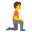 Person kneeling: facing right Google Noto emoji