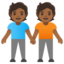 People Holding Hands: Medium-Dark Skin Tone Google Noto emoji