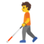 Person with white cane Google Noto emoji