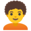 Person: curly hair Google Noto emoji