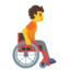 Person in manual wheelchair: facing right Google Noto emoji