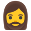 Woman: beard Google Noto emoji