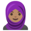 حجاب والی خاتون (گندمی رنگت) Google Noto emoji