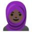 Woman with Headscarf Dark Skin Tone Google Noto emoji
