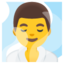Man in steamy room Google Noto emoji