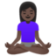 Woman in Lotus Position: Dark Skin Tone Google Noto emoji