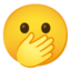 Face with open eyes and hand over mouth Google Noto emoji