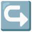 Left arrow curving right Google Noto emoji