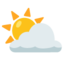 Sun behind cloud Google Noto emoji