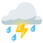 Cloud With Lightning and Rain Google Noto emoji