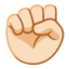 Raised Fist: Light Skin Tone Google Noto emoji