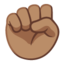 Raised Fist: Medium Skin Tone Google Noto emoji