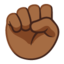 Raised Fist: Medium-Dark Skin Tone Google Noto emoji