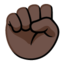 Raised Fist: Dark Skin Tone Google Noto emoji