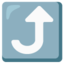 Right arrow curving up Google Noto emoji