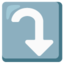 Right arrow curving down Google Noto emoji