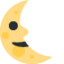 Last quarter moon face Twitter/X emoji