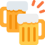 Clinking Beer Mugs Twitter/X emoji