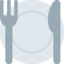 Fork and knife with plate Twitter/X emoji