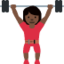 Woman Lifting Weights（暗い肌色） (Twitter)