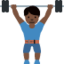 Man Lifting Weights（暗い肌色） (Twitter)