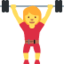 Woman lifting weights Twitter/X emoji
