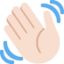 Waving Hand: Light Skin Tone Twitter/X emoji