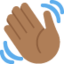 Waving Hand: Medium-Dark Skin Tone Twitter/X emoji