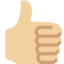 Thumbs Up: Medium-Light Skin Tone Twitter/X emoji