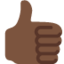 Thumbs Up: Dark Skin Tone Twitter/X emoji