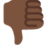 Thumbs Down: Dark Skin Tone Twitter/X emoji