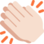 拍手（明るい肌色） (Twitter)