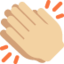 拍手（やや明るい肌色） (Twitter)
