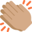 Clapping Hands Medium Skin Tone Twitter/X emoji