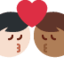 Эмодзи 👨🏻‍❤️‍💋‍👨🏾 Twitter.com
