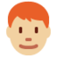 Man, Medium-Light Skin Tone: Red Hair Twitter/X emoji