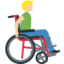 Man In Manual Wheelchair Facing Right（やや明るい肌色） (Twitter)