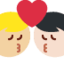 Эмодзи 👨🏼‍❤️‍💋‍👨🏻 Twitter.com