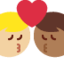 Эмодзи 👨🏼‍❤️‍💋‍👨🏾 Twitter.com