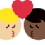 Эмодзи 👨🏼‍❤️‍💋‍👨🏿 Twitter.com