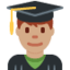 Mann Student: Mittlere Hautfarbe Twitter/X emoji
