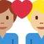 Эмодзи 👨🏽‍❤️‍👨🏼 Twitter.com