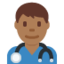 男性医療従事者（やや暗い肌色） (Twitter)