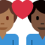 Эмодзи 👨🏾‍❤️‍👨🏿 Twitter.com
