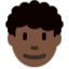 Mann mit lockigem Haar: Dunkle Hautfarbe Twitter/X emoji