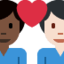 Эмодзи 👨🏿‍❤️‍👨🏻 Twitter.com